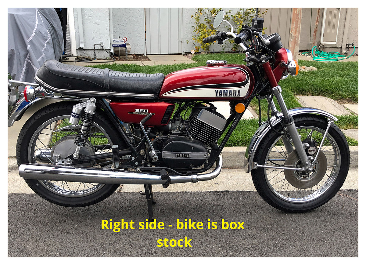 1973 RD350 motorcycle